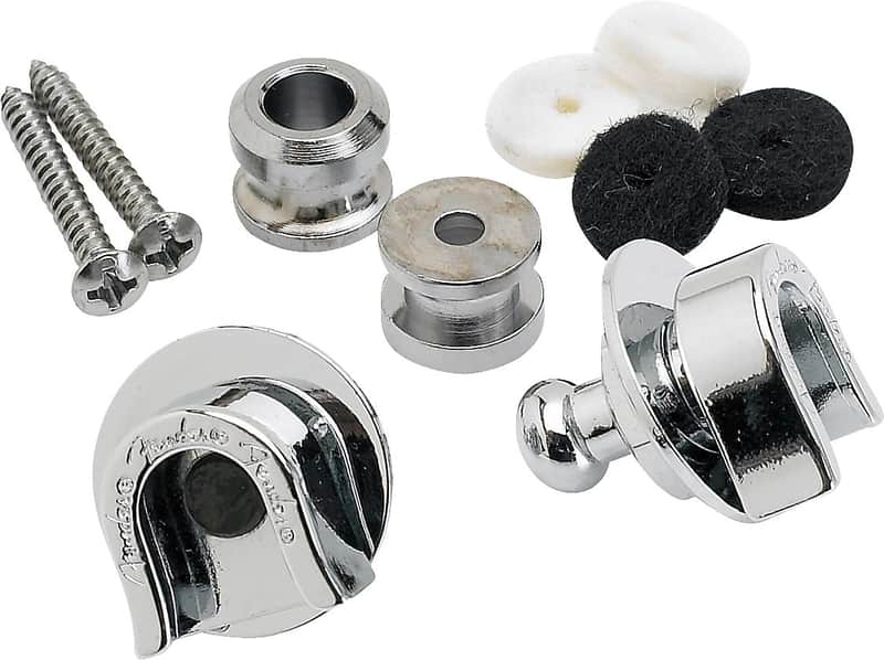 Fender Strap Locks and Buttons Chrome Set of 2 (099-0690-000) image 1