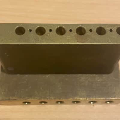 Fender USA "The Strat" Gold + Brass Tremolo Bridge for 1980, 1981, 1982 Stratocaster image 4