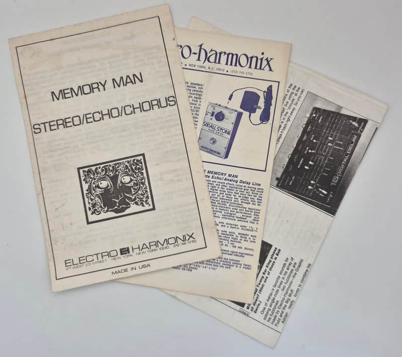 Electro-Harmonix EHX Memory Man Stereo Echo/Chorus user instructions and catalogue1984 image 1