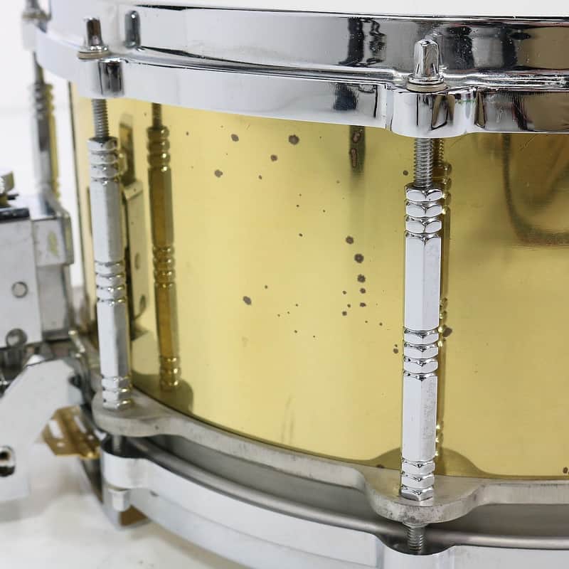 Pearl B-914D Free-Floating Brass 14x6.5" Snare Drum (1st Gen) 1983 - 1991 image 4