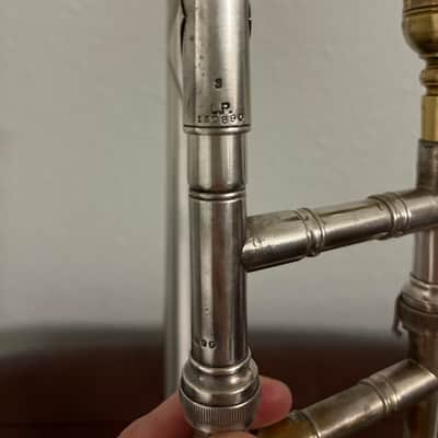 Conn 4H Bb Tenor Trombone (1916) SN 150890 (Gold wash bell) (4) (S) (LP) (professional) 7” Bell image 6