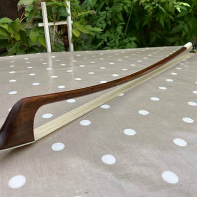 Double Bass French Bow - G.B.Bows - Snakewood Model - Silver Mounted image 11