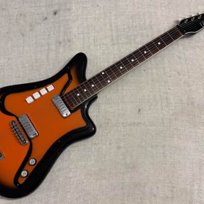 1960’s D’Scala Deluxe Electric Guitar Orange & Black Made in Italy Rare Bizarre + Case image 2