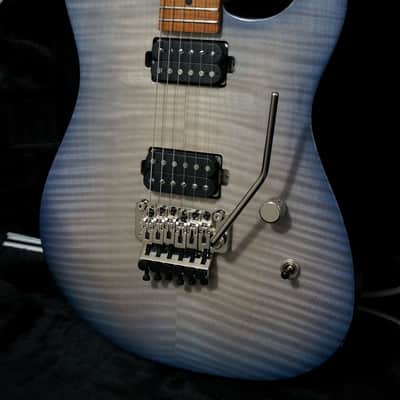 Preowned 2019 Luxxtone Guitars El Machete Geode in Gloss Blue Flame Top w/ Roasted Flame Maple Neck image 7