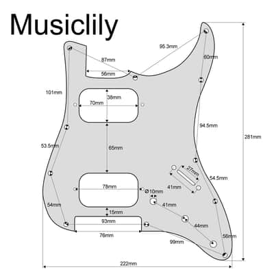 11 Holes Round Corner HH Strat Pickguard 2 Humbuckers for American/Mexican Fender Standard Stratocaster Electric Guitar, 4Ply Tortoise Shell image 2
