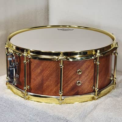 JT Custom Drums JT Custom Drums 14x6 Solid Mahogany Stave Snare Drum 2024 - Natural Color/ Lacquer image 11