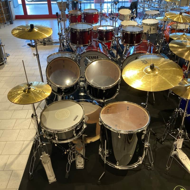 Pearl EXX725/C31 Export EXX 12 / 13 / 16 / 22 / 14x5.5" 5pc Drum Set with Hardware 2013 - 2020 - Jet Black image 1