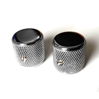 2 Fender telecaster pure vintage 60's Knurled Knobs aluminium chrome 009-5799-04 image 1