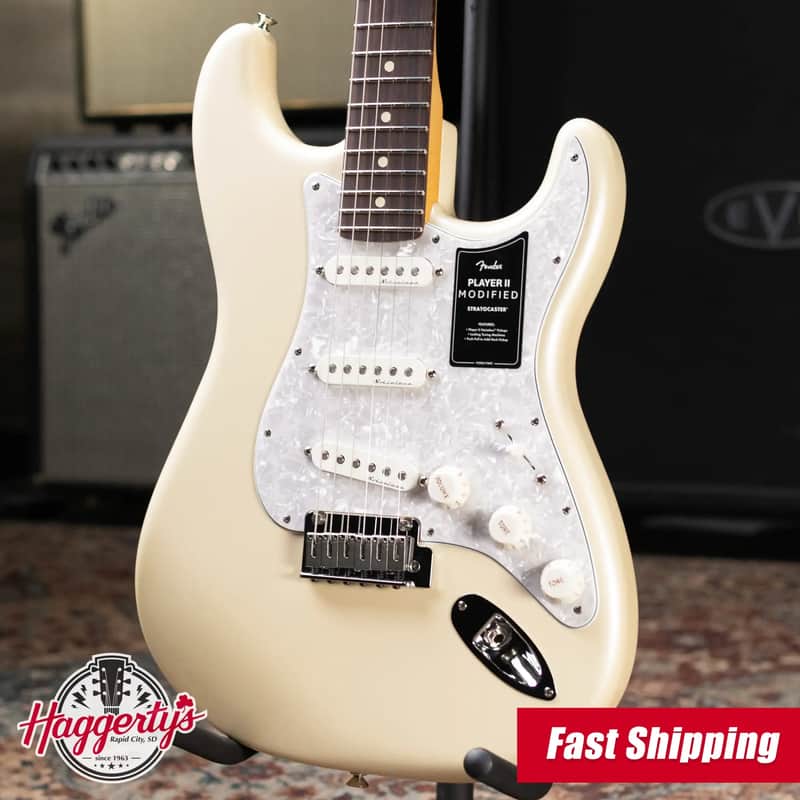 Fender Player II Modified Stratocaster Electric Guitar - Olympic Pearl with Gig Bag image 1