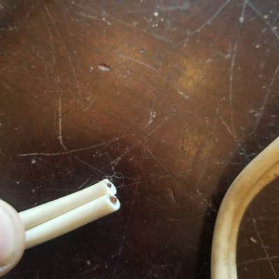 Pope one (1) 117V Power Cord Electric Cable cut Vintage non-polarized beige, grey 1940s-1960s image 6