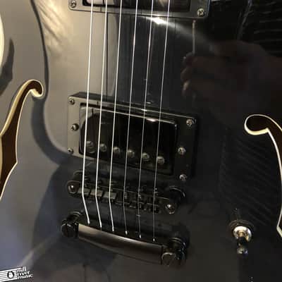 Indio by Monoprice Boardwalk 335-Style Semi-Hollow Charcoal w/ Bone Nut & Gig Bag image 10