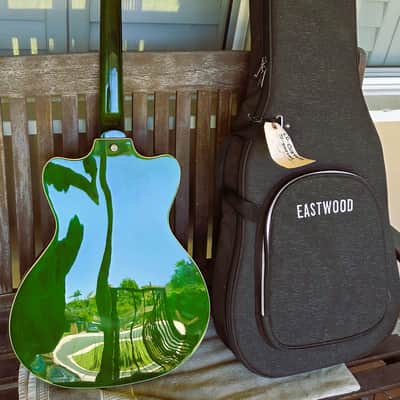 ONE OF A KIND Eastwood Bill Nelson Astroluxe Cadet Custom Prototype semi-hollow guitar Emerald Back image 2