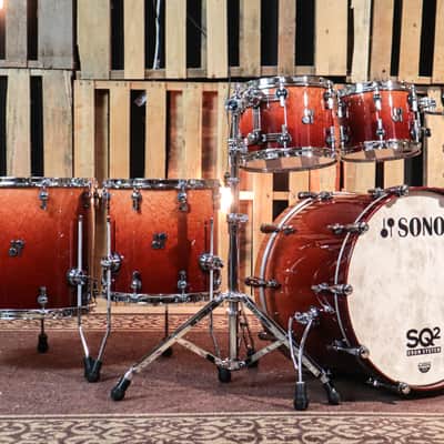 Sonor SQ2 Medium Maple Birdseye Sunburst Fade High Gloss Drum Set - 17x22,8x10,9x12,14x14,16x16 image 1