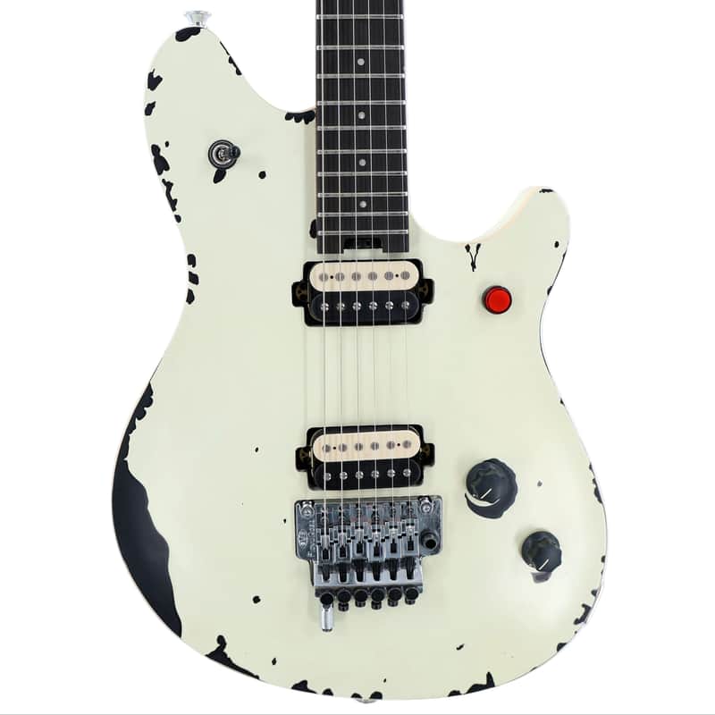 EVH Limited Edition Wolfgang Special Striped Series Guitar w/ Gig Bag - Distressed Ivory