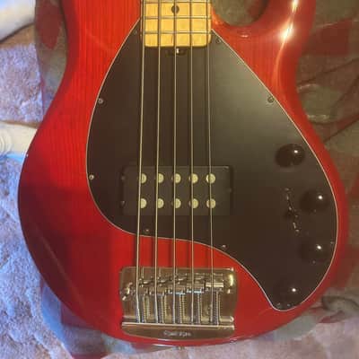 Ernie Ball Music Man StingRay 5 H with Maple Fretboard 1999 - 2018 - Translucent Red image 2