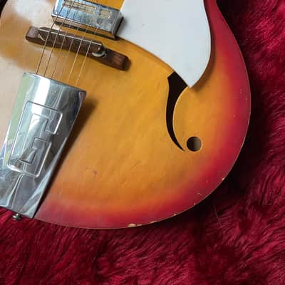 c.1964- Guyatone SG-S02 Musician MIJ Vintage Hollow Body Guitar "Sunburst" image 8