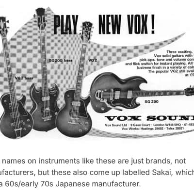 Vintage Matsumoku 4 String Bass Neck ( Sakai, Jebson, Vox) image 17