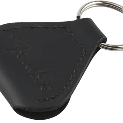Genuine Fender Leather Pick Holder Keychain, Black, 910-6001-606 image 3