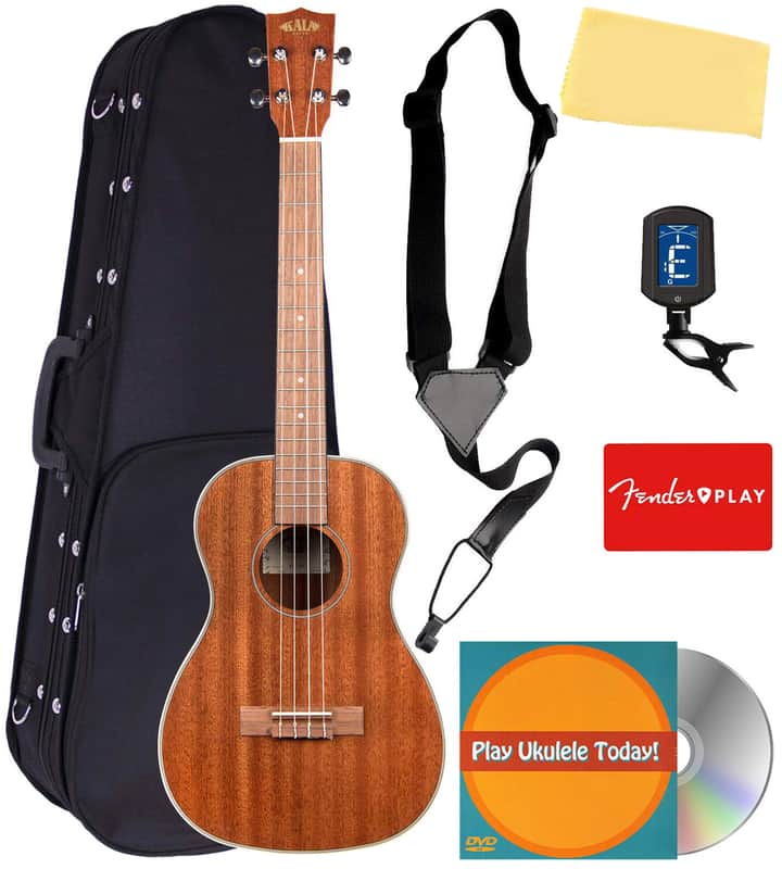 Kala KA-BG Gloss Mahogany Baritone Ukulele - Natural w/ Hard Case image 1