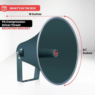 5 Core Outdoor PA Paging Horn Loud Speaker 16 Inch PA Speaker Weatherproof with mounting Bracket - RH 16-16" Short Throw Aluminum Horn image 3