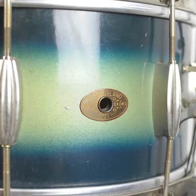 1950s Slingerland 7x14 Student Model Blue & Silver Duco Radio King Snare Drum image 9