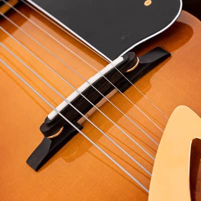 Harvey Leach Cutaway Acoustic Archtop 18" Carved Top, Spruce & Tiger Maple w/ Case image 10