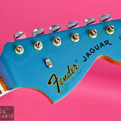 Vintage 1968 Fender Jaguar Neck - Original Lake Placid Blue Finish - Bound with Blocks!  100% image 3