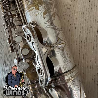 1938 Selmer Balanced action alto saxophone- Original Silver plate w/ Full engraving & Premium Overhaul! image 6