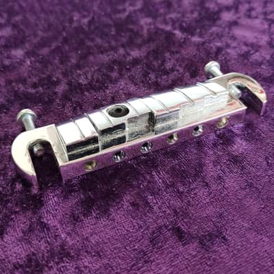 Chrome plated Aluminum Stoptail bridge * super lightweight * adjustable B and G string saddle image 2