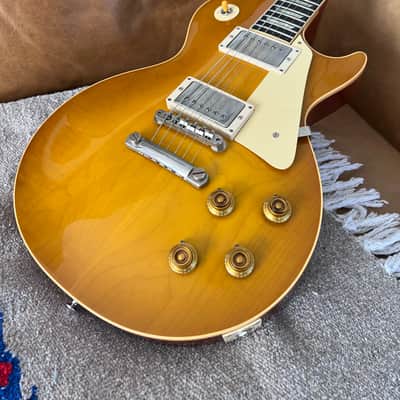2022 Limited Edition! Gibson Custom Shop 1958 Les Paul Reissue r8 - r9 Frets - Lemon Burt - 8.5lbs image 4