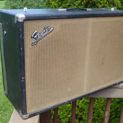 1966 Fender Bandmaster Loaded Speaker Cabinet - 2x12 / Blackface image 1