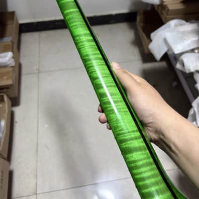 green 22 fret flame Maple electrick guitar neck DIY gloss parts hole 10mm 25.5inch image 8