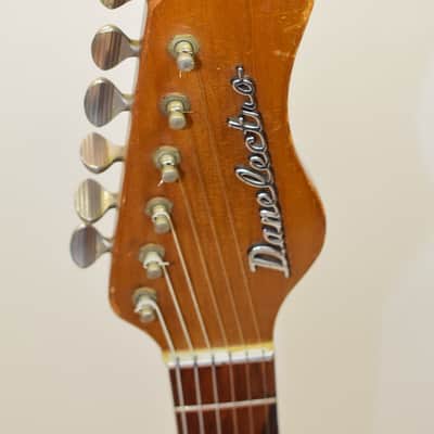 Vintage 60's Danelectro Convertible Hollow-Body Electric Guitar, Blonde w/ Gig Bag image 12