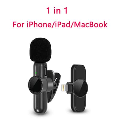 2.4G Wireless Lavalier Microphone Noise Cancelling Audio Video Recording for iPhone/iPad/Android/Xiaomi/Samsung Live Game Mic image 1