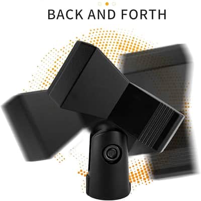 Universal Microphone Clip Holder, Adjustable Mic Butterfly Clip With Adapter for Mic Stand 5/8 Inch Male to 3/8 Inch Female Adapter image 4