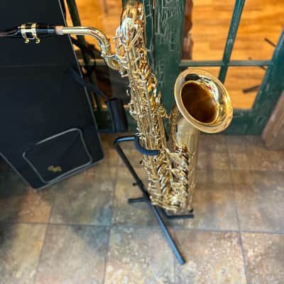 JZ Baritone Bari Saxophone W/ Case, Mouth Piece, Strap, Foot Stand & Low A Key image 9