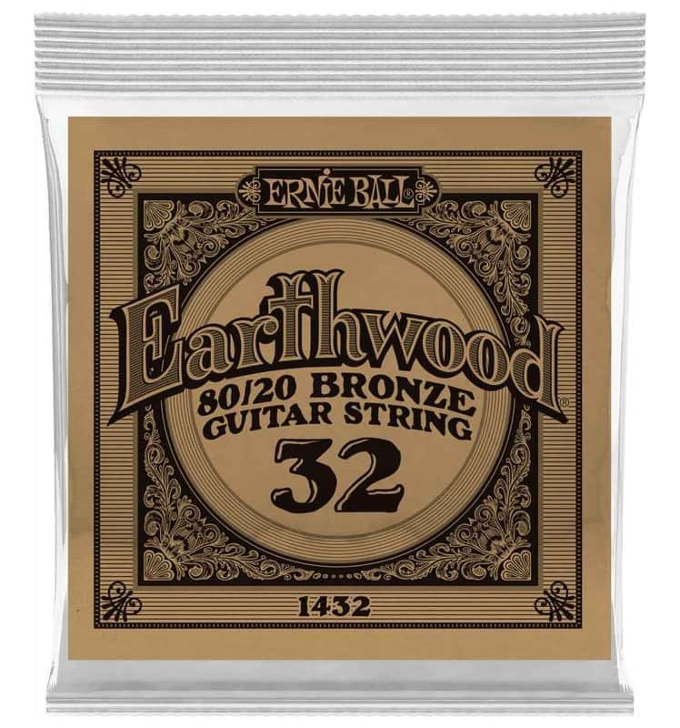 Ernie Ball P01432 .032 Earthwood 80/20 Bronze Acoustic Guitar String image 1