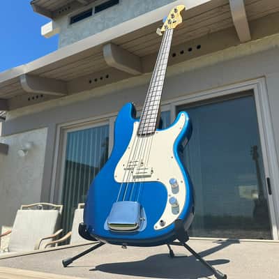 Video! Custom Fender Standard Precision Bass Blue image 1