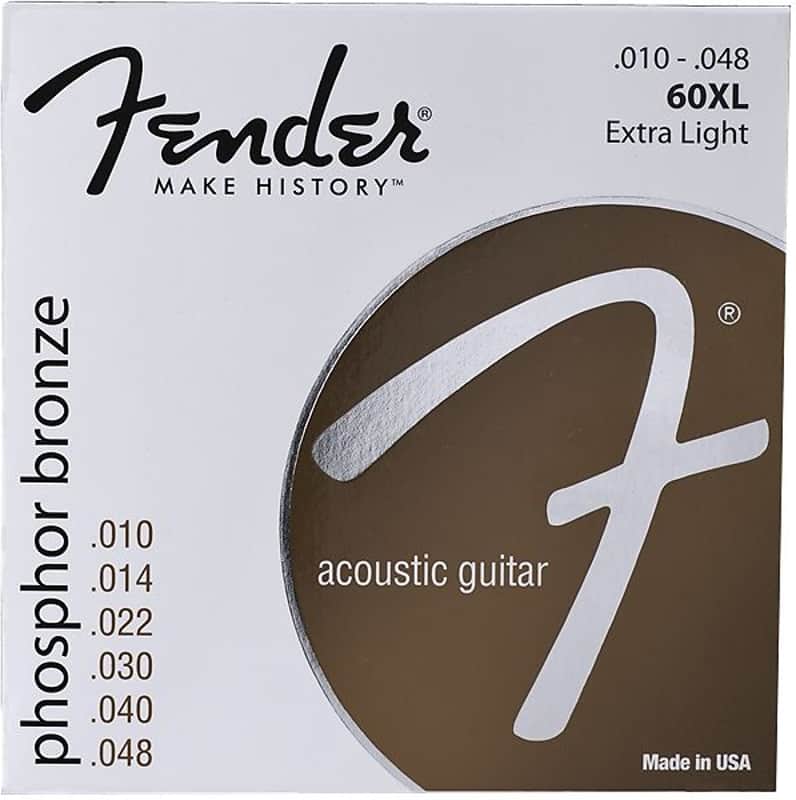 Fender Phosphor Bronze Acoustic Guitar Strings, Ball End, 60XL .010-.048 Gauges, (6) 2016 image 1