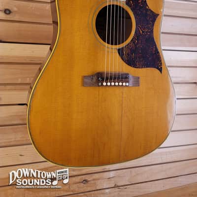 1966 Gibson Country Western Dreadnought Acoustic Guitar with Hard Case - Natural, 4lbs 7oz image 8