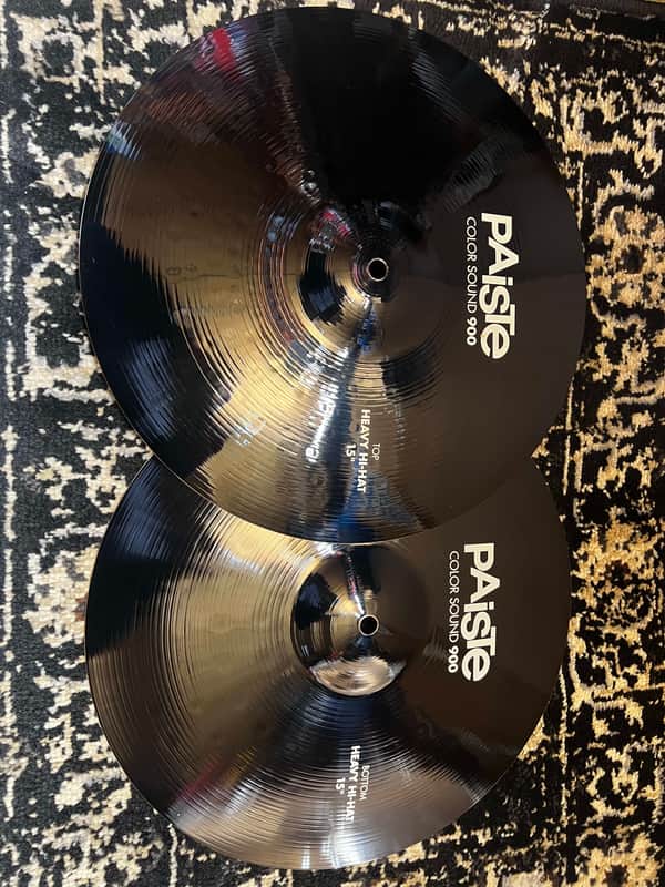 Mint Paiste 15" Color Sound 900 Series Heavy Hi-Hat Cymbals (Pair) - Black image 1