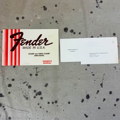 Vintage 1970s Fender Champ Amplifier Owner's Manual and Warranty Card image 2