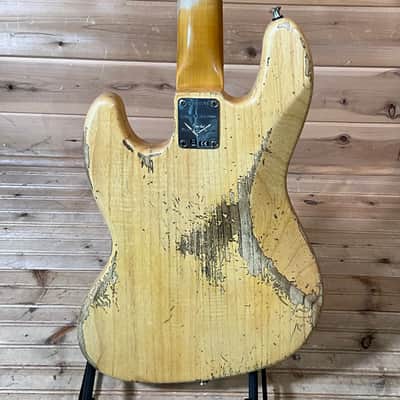 Fender Custom Shop Limited Edition Heavy Relic Custom Jazz Electric Bass USED - Aged Natural image 4