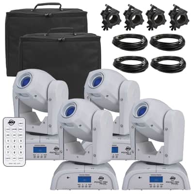 ADJ Pocket Pro Pearl LED White Mini Moving Heads (4 Pack) + Carry Cases image 1