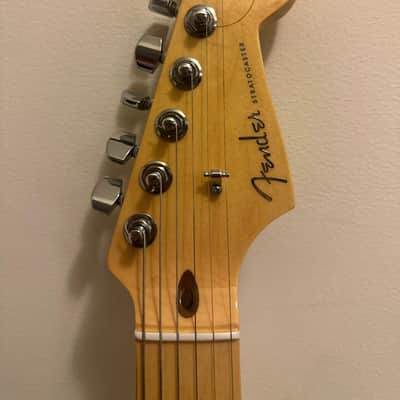 SHARP! Fender American DELUXE Stratocaster Electric Guitar Tungsten MAPLE Neck + Deluxe TSA Case. Tuxedo style. image 5