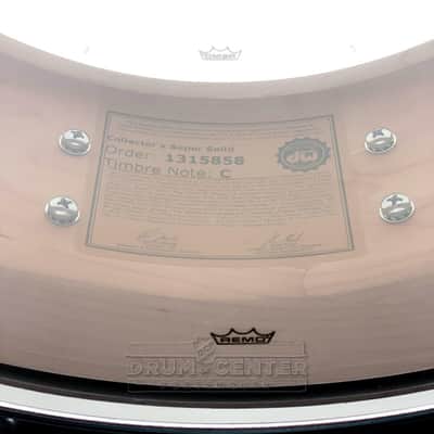 DW Collectors Super Solid Maple Snare Drum 14x5.5 Hard Satin Natural image 5