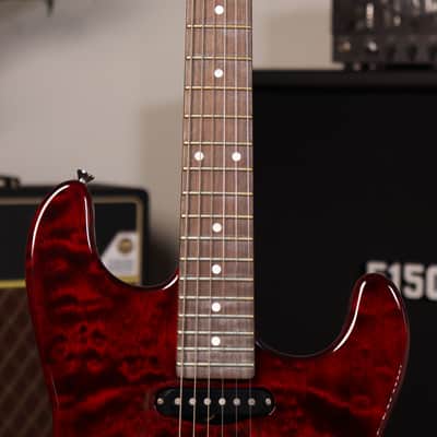 2014 Schecter USA Custom Shop California Custom Elite HSS Black Cherry Quilted Maple w/OHSC image 8