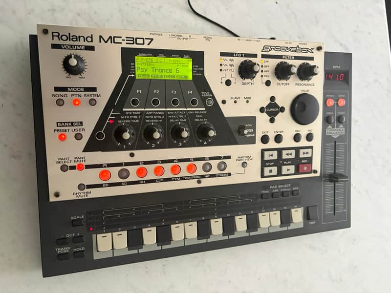 Roland MC-307 Groovebox 2000s - Silver and Black image 1