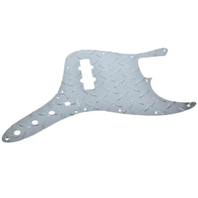 Jazz Bass Diamond Plate Metal Pickguard and Control Plate - Chrome image 3