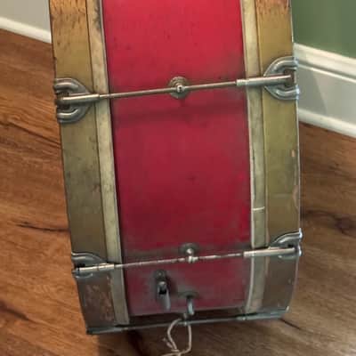 Slingerland 8 x 26" Radio King Marching Bass Drum Vintage 30's 40's Red w American Eagle image 6